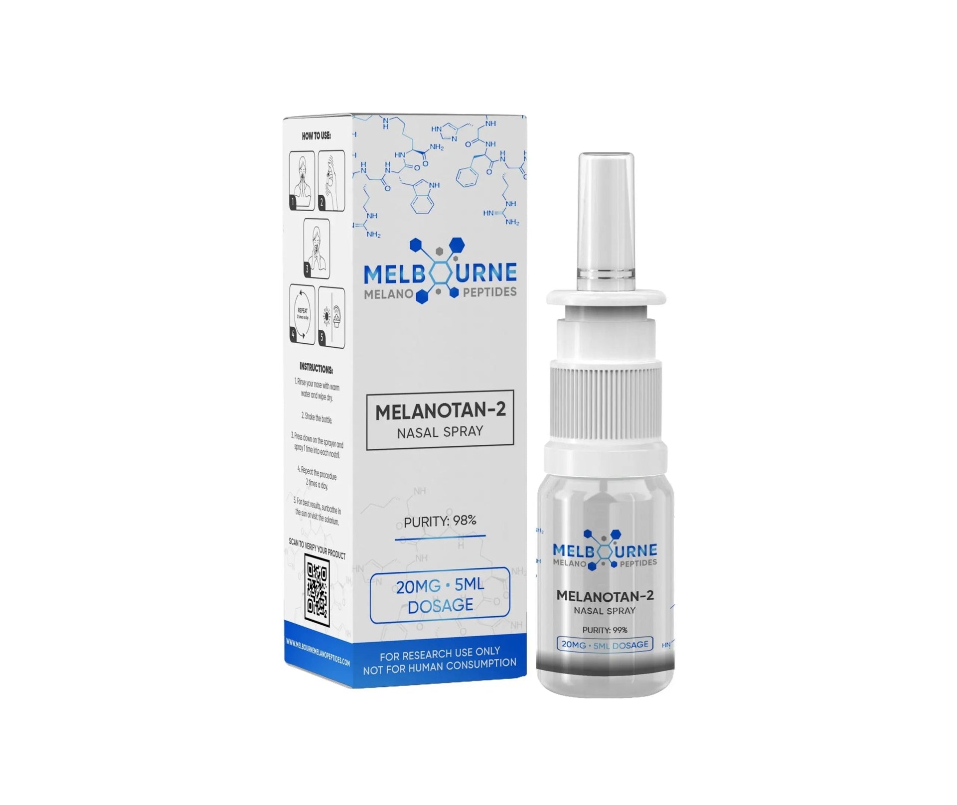 melanotan ii nasal spray dosage Buy Melanotan-2 nasal spray 20mg 45 servings main image 0