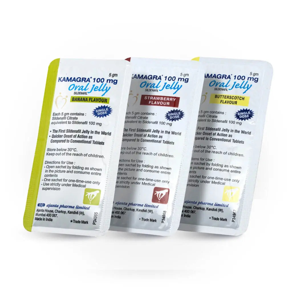 Kamagra Oral Jelly 100mg - 7 Assorted Flavors (1 Week Pack) MelbourneMelanoPeptides